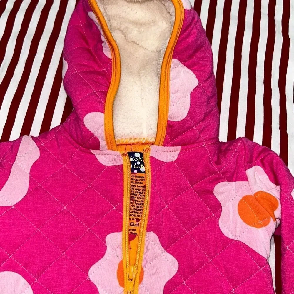 Kickee pants eggs zip up jacket fleece hood 6/12